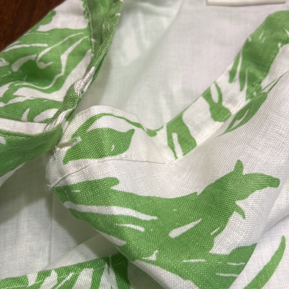 Coldwater Creek White Green Floral Print Linen Wrap Skirt Sz M NWT $80 - Picture 11 of 14